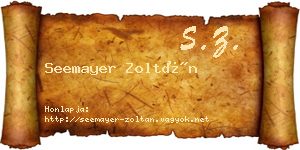 Seemayer Zoltán névjegykártya